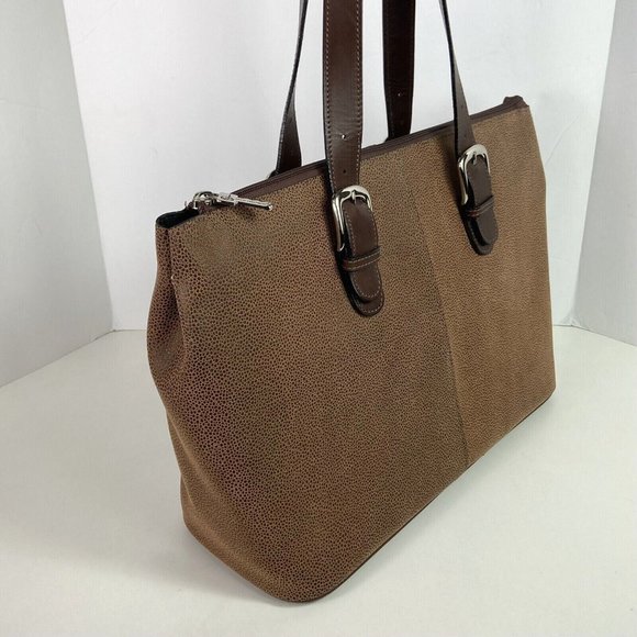 JACK GEORGES' USA HIGH QUALITY  BAG BRIEFCASE ORGANIZER TOTE GREEN Pebbled Suede - Picture 4 of 16